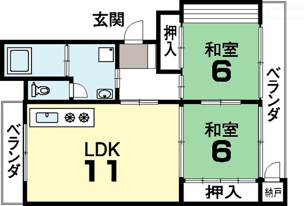 久津川駅 徒歩7分 4階の物件間取画像